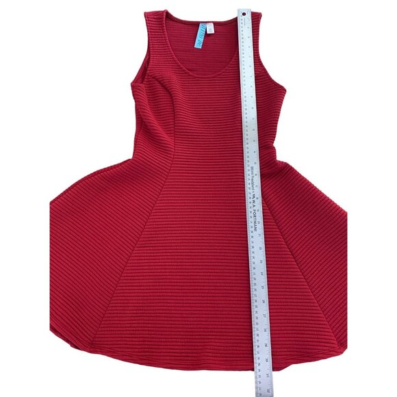 Dina Be Womens Red Sleeveless Textured Fit & Flare Dress Size XS - Picture 7 of 11